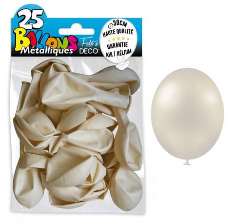Ballon metallique blanc