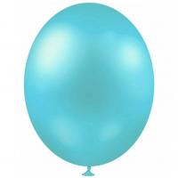Ballon metallique bleu ciel en latex de 30cm