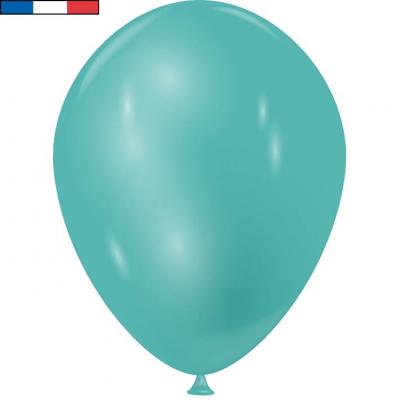 Ballon métallique français en latex bleu turquoise 30cm (x10) REF/34608