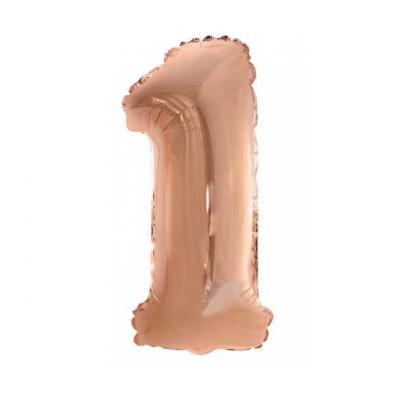 Ballon metallique cuivre chiffre 1 36cm