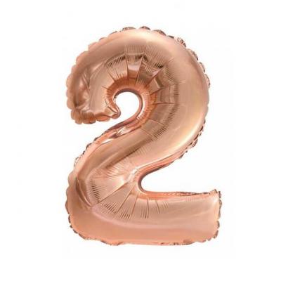 Ballon metallique cuivre chiffre 2 36cm