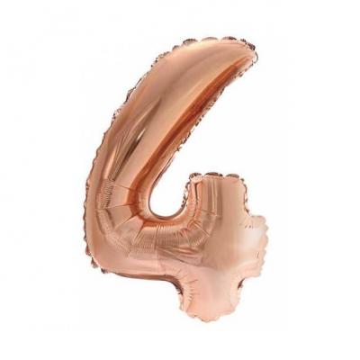Ballon metallique cuivre chiffre 4 36cm