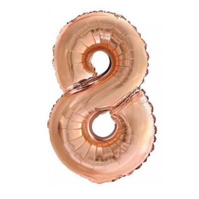 Ballon metallique cuivre chiffre 8 36cm