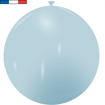 Ballon 40/50cm bleu pâle métallique en latex naturel (x1) REF/14600 Fabriqué en France