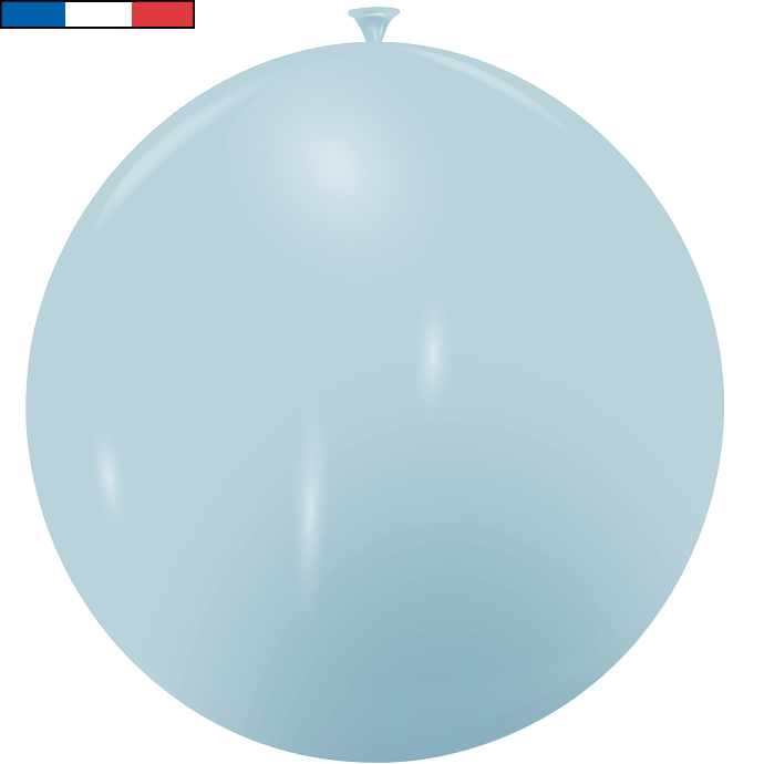 Ballon metallique en latex naturel biodegradable bleu pale 40cm fabrication franciase