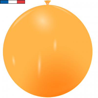 Ballon 40/50cm mandarine métallique en latex naturel (x1) REF/33342 Fabriqué en France