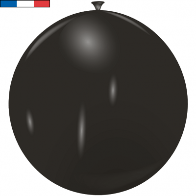Ballon 40/50cm noir métallique en latex naturel (x1) REF/53241 Fabriqué en France