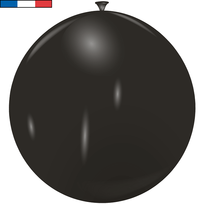 Ballon metallique en latex naturel biodegradable noir 40cm fabrication franciase