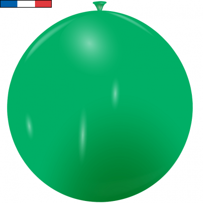 Ballon 40/50cm vert métallique en latex naturel (x1) REF/15058 Fabriqué en France