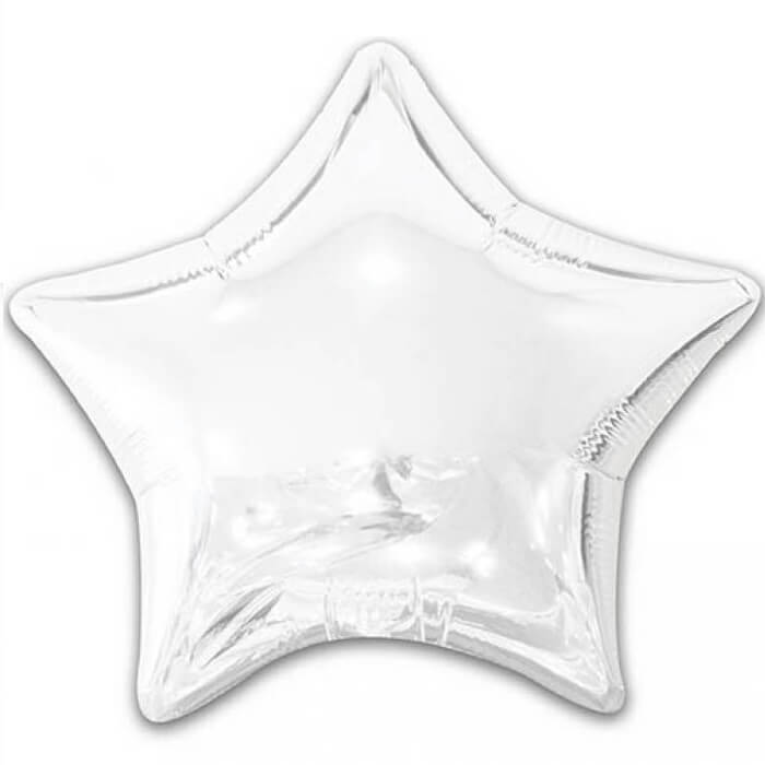 Ballon metallique etoile blanc