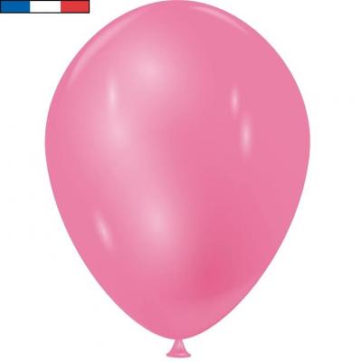 Ballon métallique français en latex rose fuchsia 30cm (x10) REF/34561