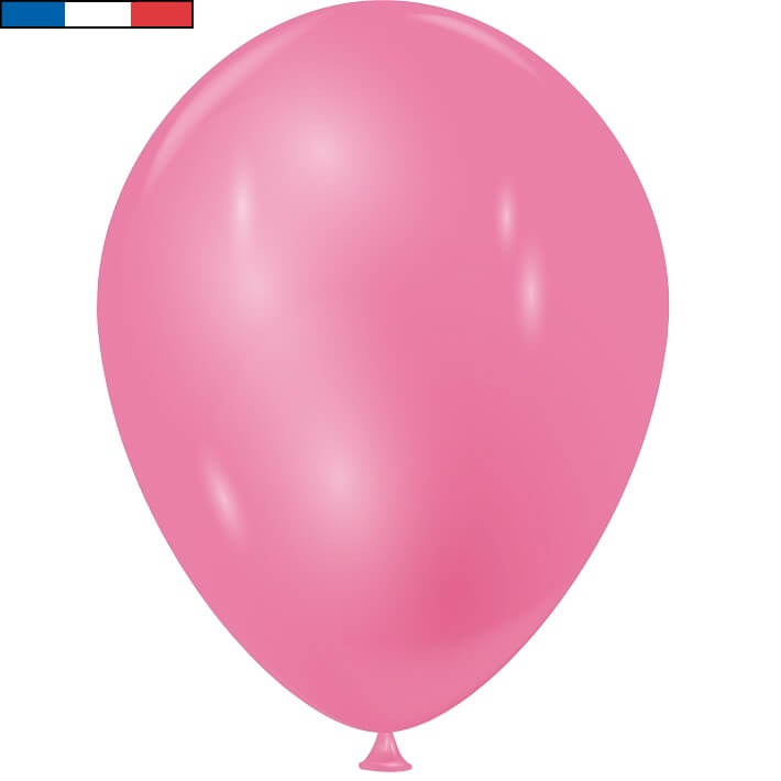 Ballon metallique fuchsia en latex de fabrication francaise
