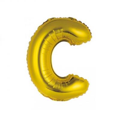 Ballon metallique or aluminium lettre c