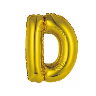 Ballon métallique or lettre D 36cm (x1) REF/BALMORLD