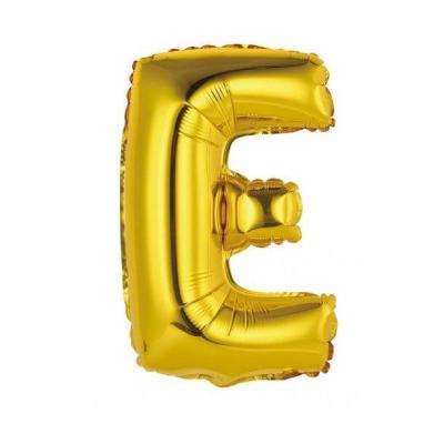 Ballon metallique or aluminium lettre e