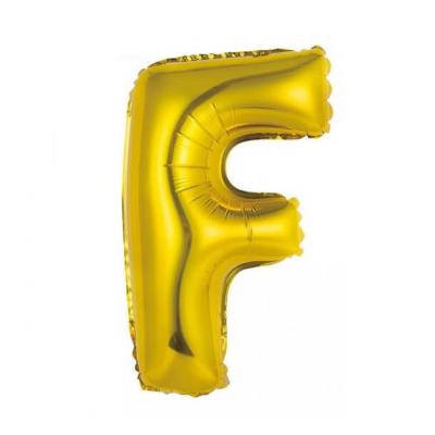 Ballon metallique or aluminium lettre f