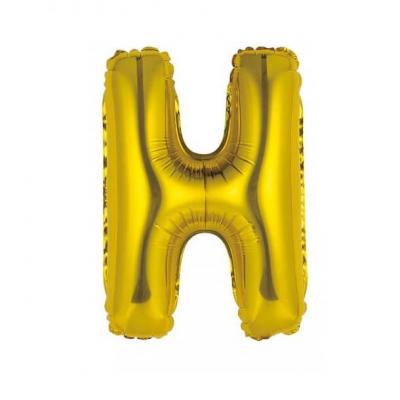 Ballon métallique or lettre H 36cm (x1) REF/BALMORLH