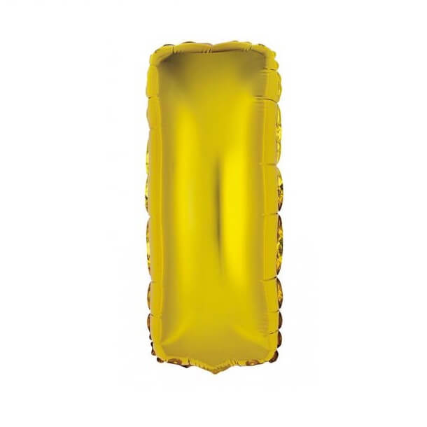 Ballon metallique or aluminium lettre i