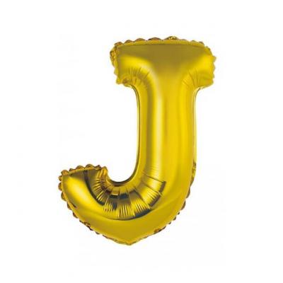 Ballon metallique or aluminium lettre j