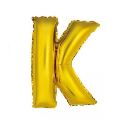 Ballon metallique or aluminium lettre k