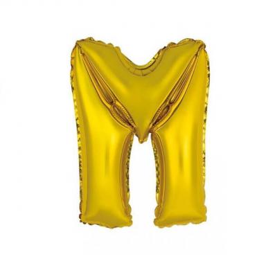 Ballon metallique or aluminium lettre m