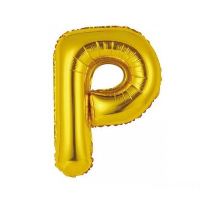 Ballon metallique or aluminium lettre p
