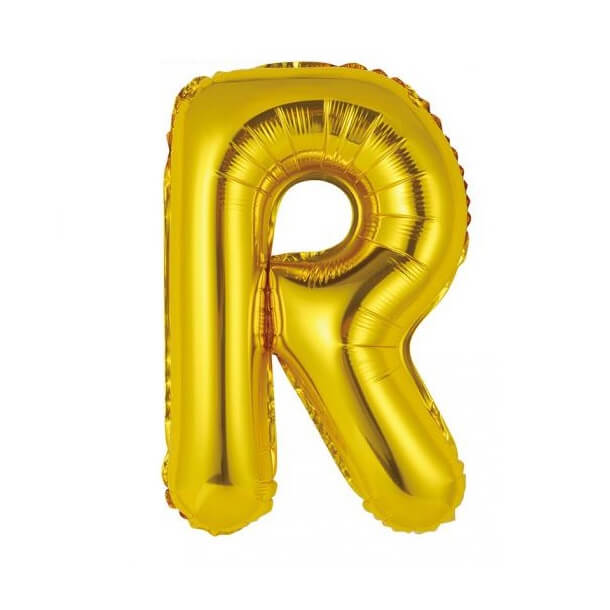 Ballon metallique or aluminium lettre r