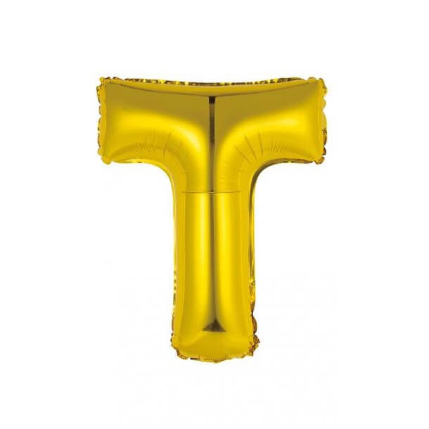 Ballon metallique or aluminium lettre t