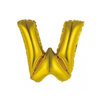 Ballon metallique or aluminium lettre w