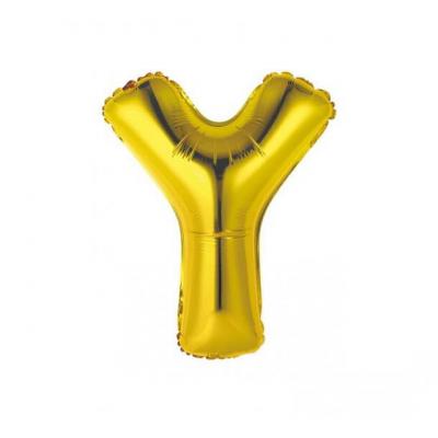 Ballon metallique or aluminium lettre y