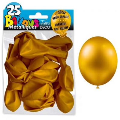 Ballon metallique or en latex de 30cm