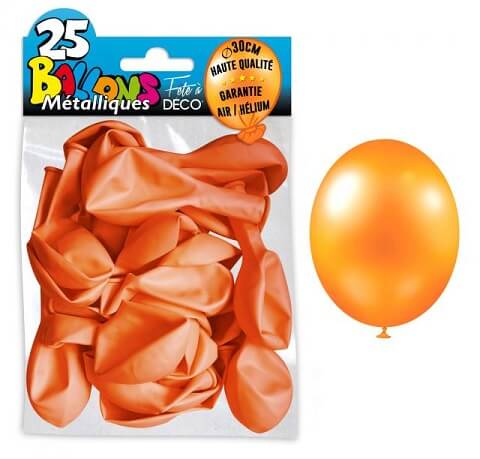 Ballon metallique orange corail