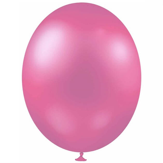 Ballon metallique rose bonbon en latex de 30cm