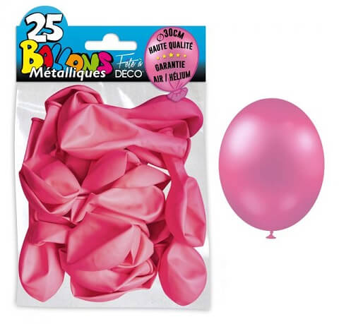 Ballon metallique rose bonbon