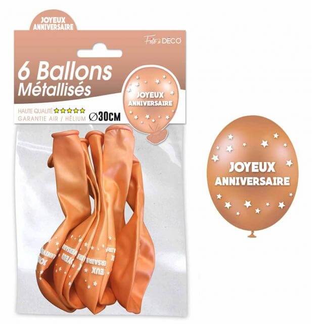 Ballon metallise anniversaire cuivre