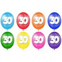 Ballon multicolore anniversaire en latex 30 ans