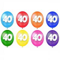 Ballon multicolore anniversaire en latex 40 ans
