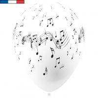 Ballon musique blanc en latex de fabrication francaise