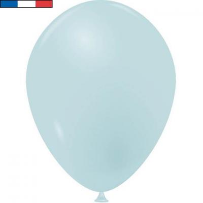 Ballon opaque français en latex bleu pastel 25cm (x10) REF/52015