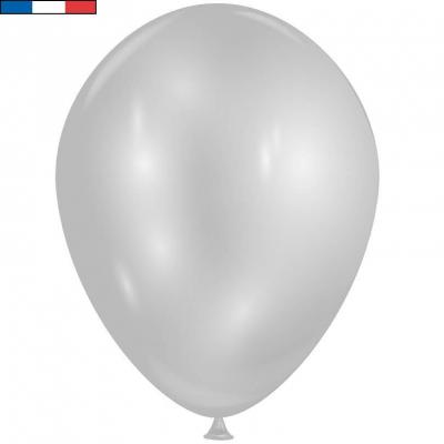 Ballon opaque diamant argent brillant avec effet Chrome 30cm (x8) REF/52459