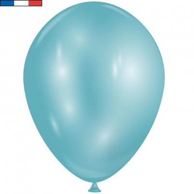 Ballon opaque bleu diamant Topaze avec effet Chrome 30cm (x8) REF/52404