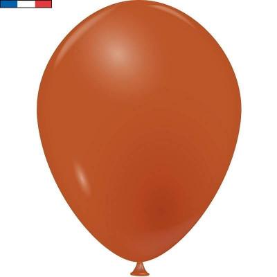 Ballon opaque orange terracotta latex naturel biodegradable 25 cm fabrication francaise