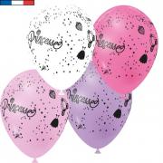 Ballon français princesse multicolore en latex 30cm (x8) REF/41491