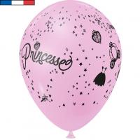 Ballon princesse rose en latex de fabrication francaise