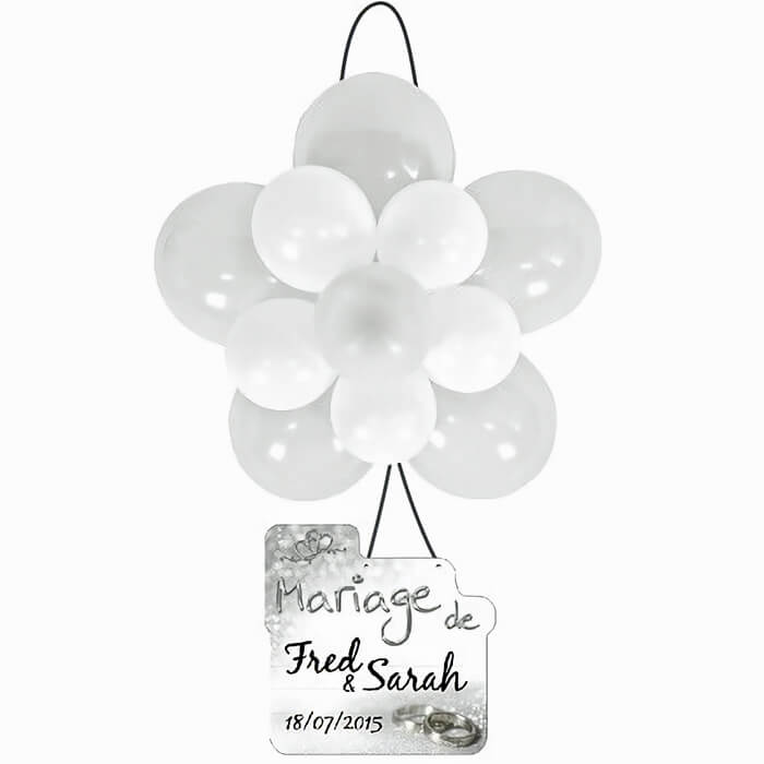 Ballon rosace mariage blanc