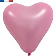 Ballon français coeur rose mariage ou St Valentin en latex naturel de 35cm (x8) REF/0573