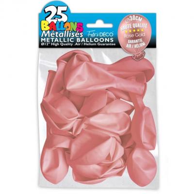 Ballon rose gold metallique 30cm en latex
