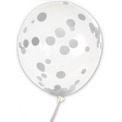 Ballon transparent avec confettis argent 45cm (x6) REF/BALCTA