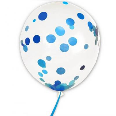 Ballon transparent avec confettis bleu 45cm (x6) REF/BALCTB