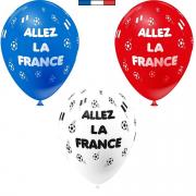 Ballon français football France tricolore en latex 30cm (x6) REF/45901